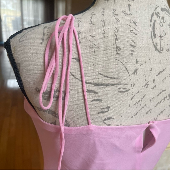 Bardot Pink Rose Details Minidress Sz L BarbieCore, Coquette, ResortWear, Fairy - Picture 10 of 16